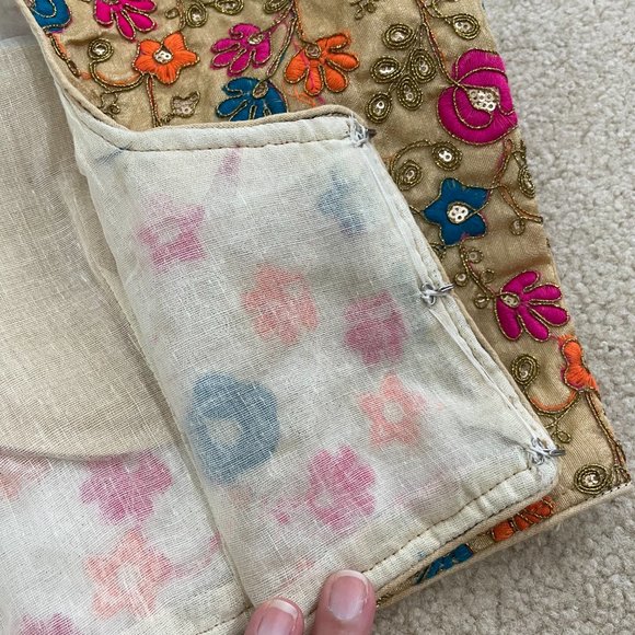 NEW] Indian Sari Saree Lehenga Blouse Gold XL - Picture 11 of 12